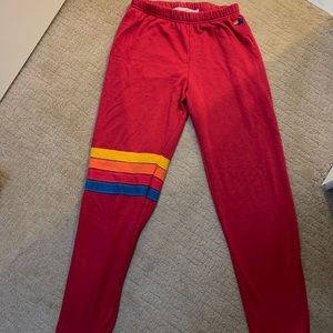 Aviator Nation red jogger sweatpants